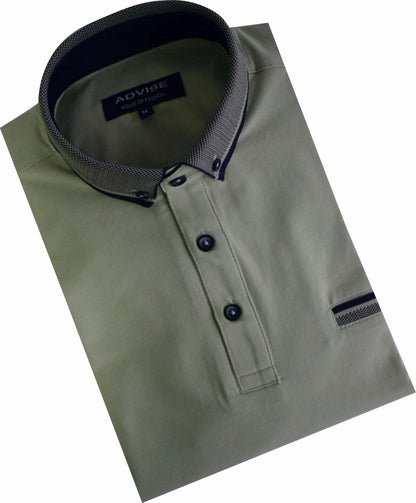 POLO322 Advise Green Knitted Collar Polo