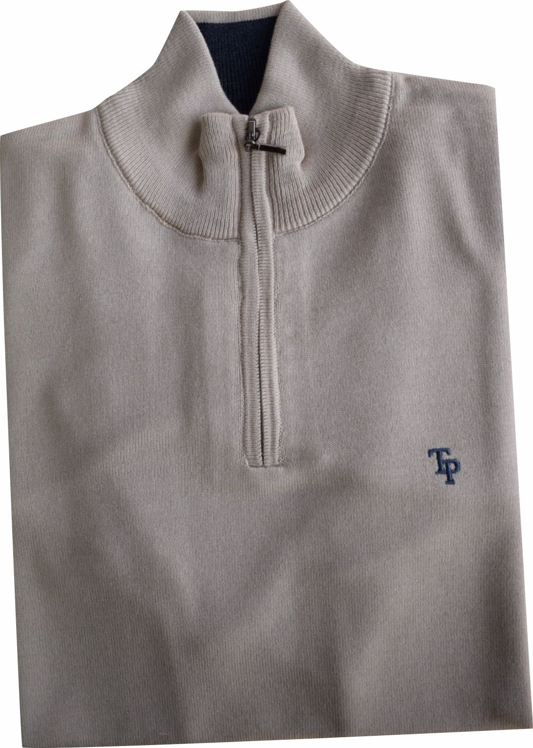 TP053K Sand 1/4 Zip Knit