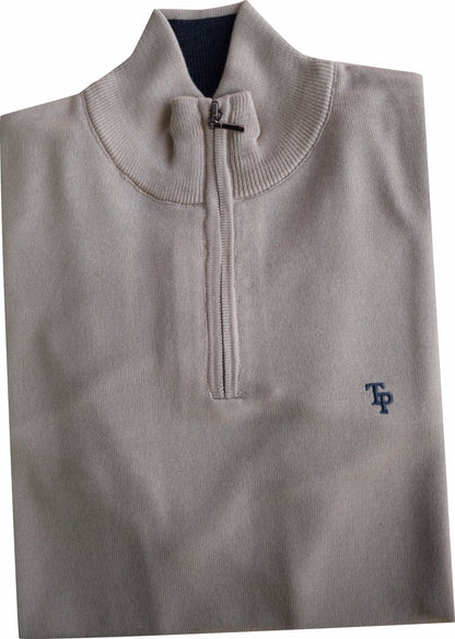 TP053K Sand 1/4 Zip Knit