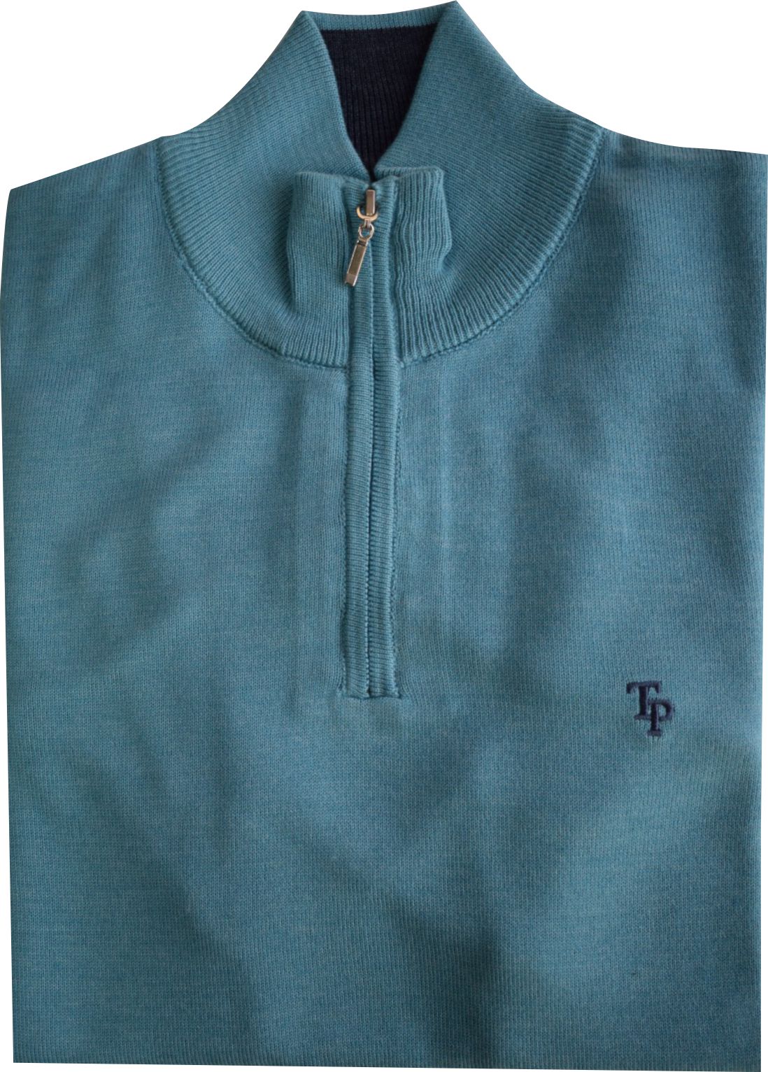 TP053K Turq 1/4 Zip Knit