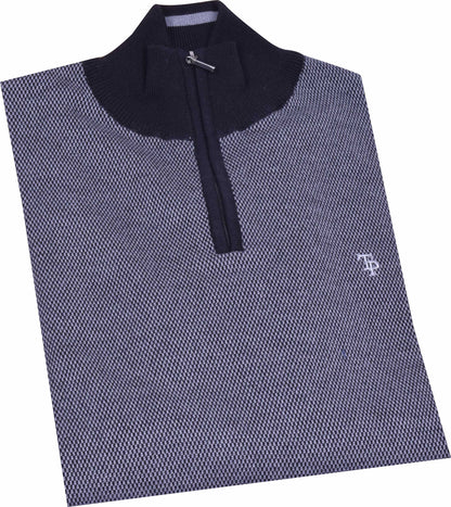 TP056K Black / Grey Textured 1/4 Zip knit