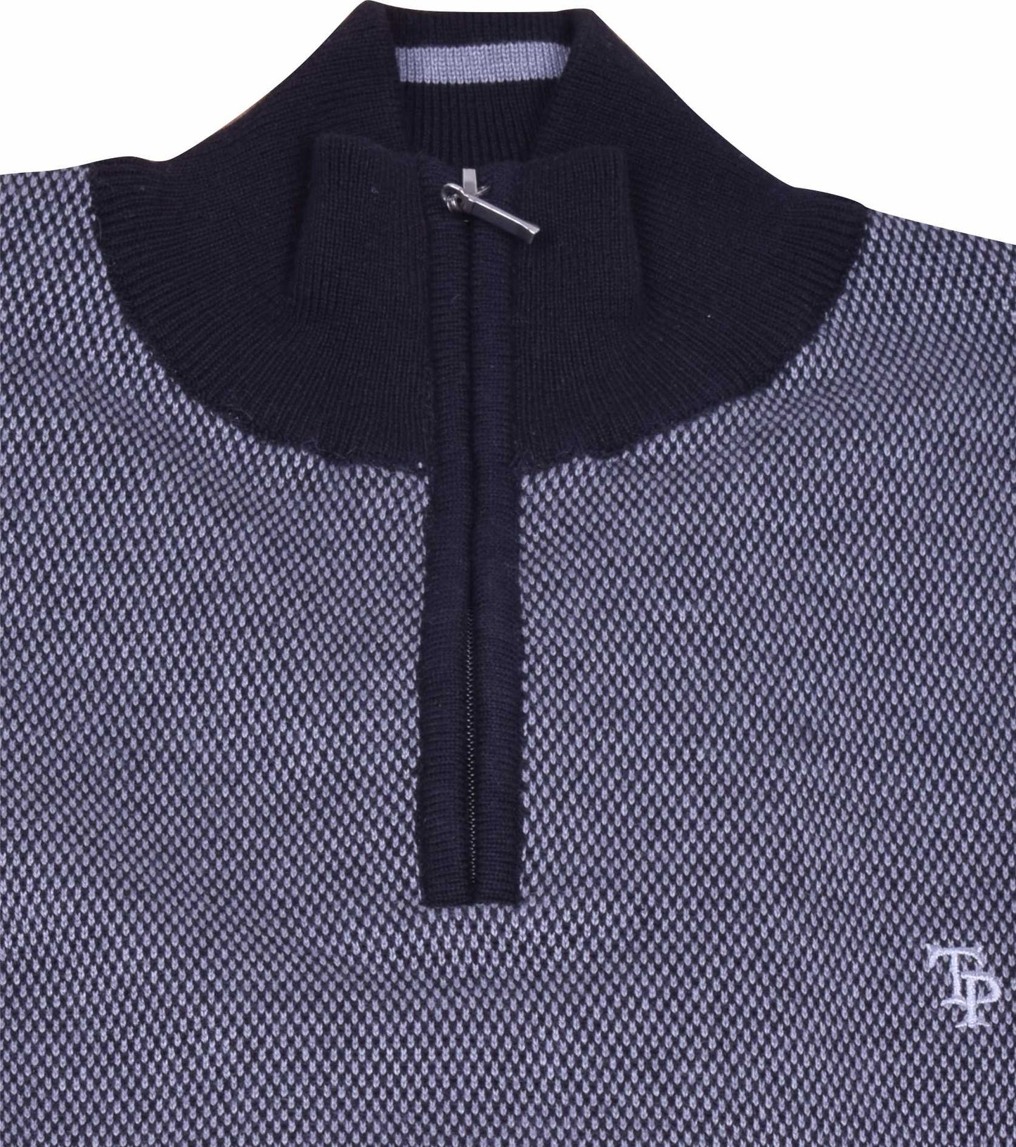 TP056K Black / Grey Textured 1/4 Zip knit