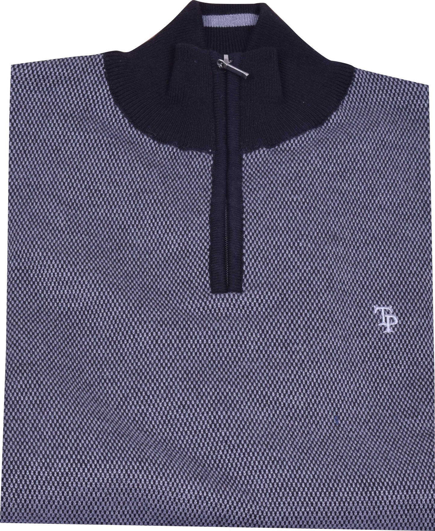 TP056K Black / Grey Textured 1/4 Zip knit