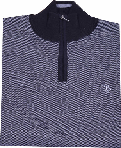 TP056K Black / Grey Textured 1/4 Zip knit