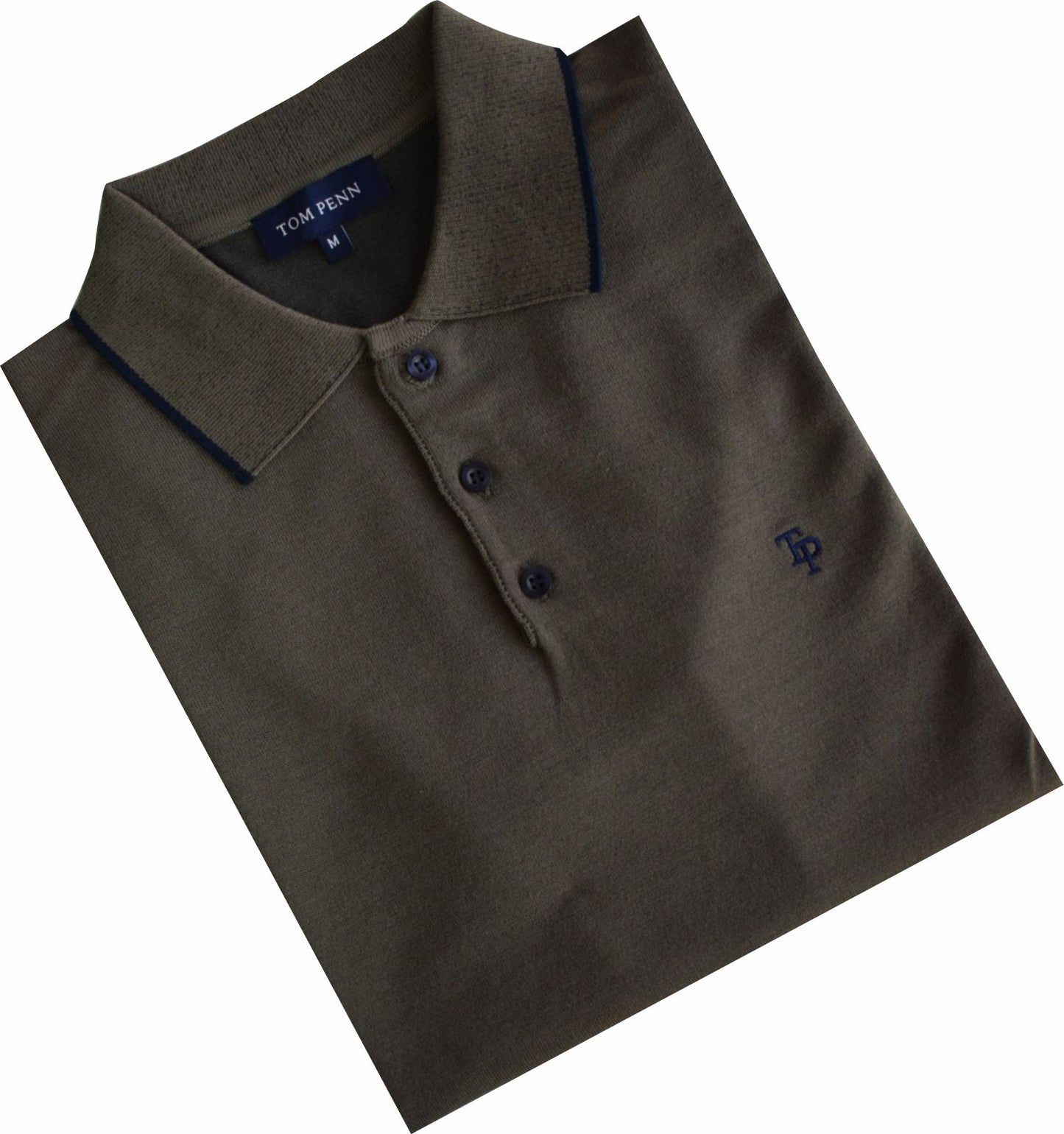 TP062K Tom Penn Khaki Knitted Polo