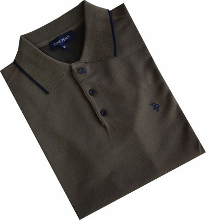 TP062K Tom Penn Khaki Knitted Polo
