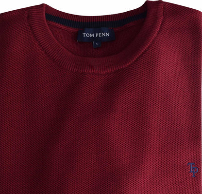 TP067K DK. Red Round Neck Knit