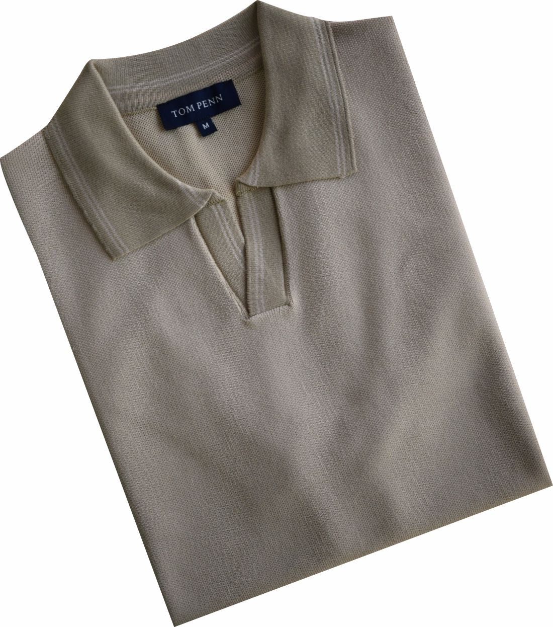 TP078K Tom Penn DK. Cream Cuban Collar Polo