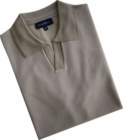 TP078K Tom Penn DK. Cream Cuban Collar Polo