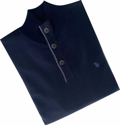 TP084K Navy 3 Button Knit Navy