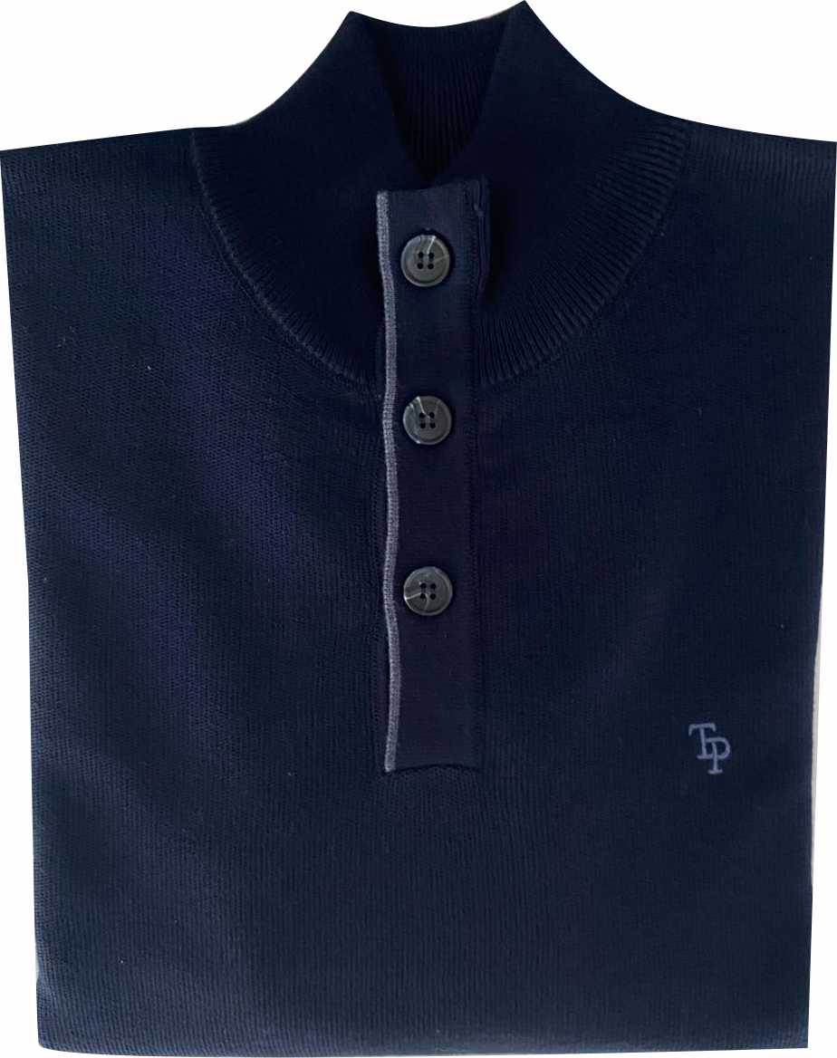 TP084K Navy 3 Button Knit Navy