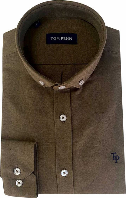 TP330 DK TAN Oxford Long Sleeve Shirt