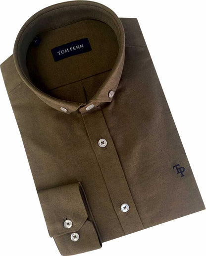 TP330 DK TAN Oxford Long Sleeve Shirt