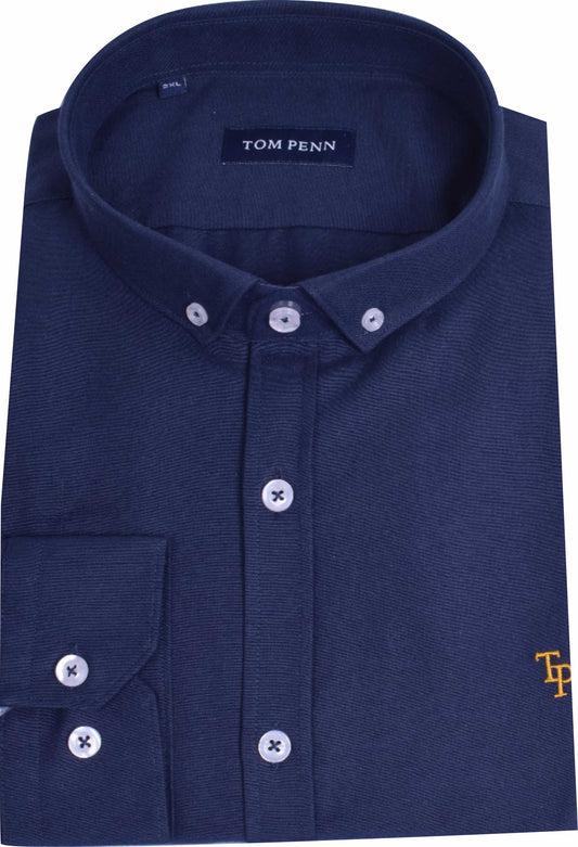 TP330 Pl Navy Oxford Long Sleeve Shirt