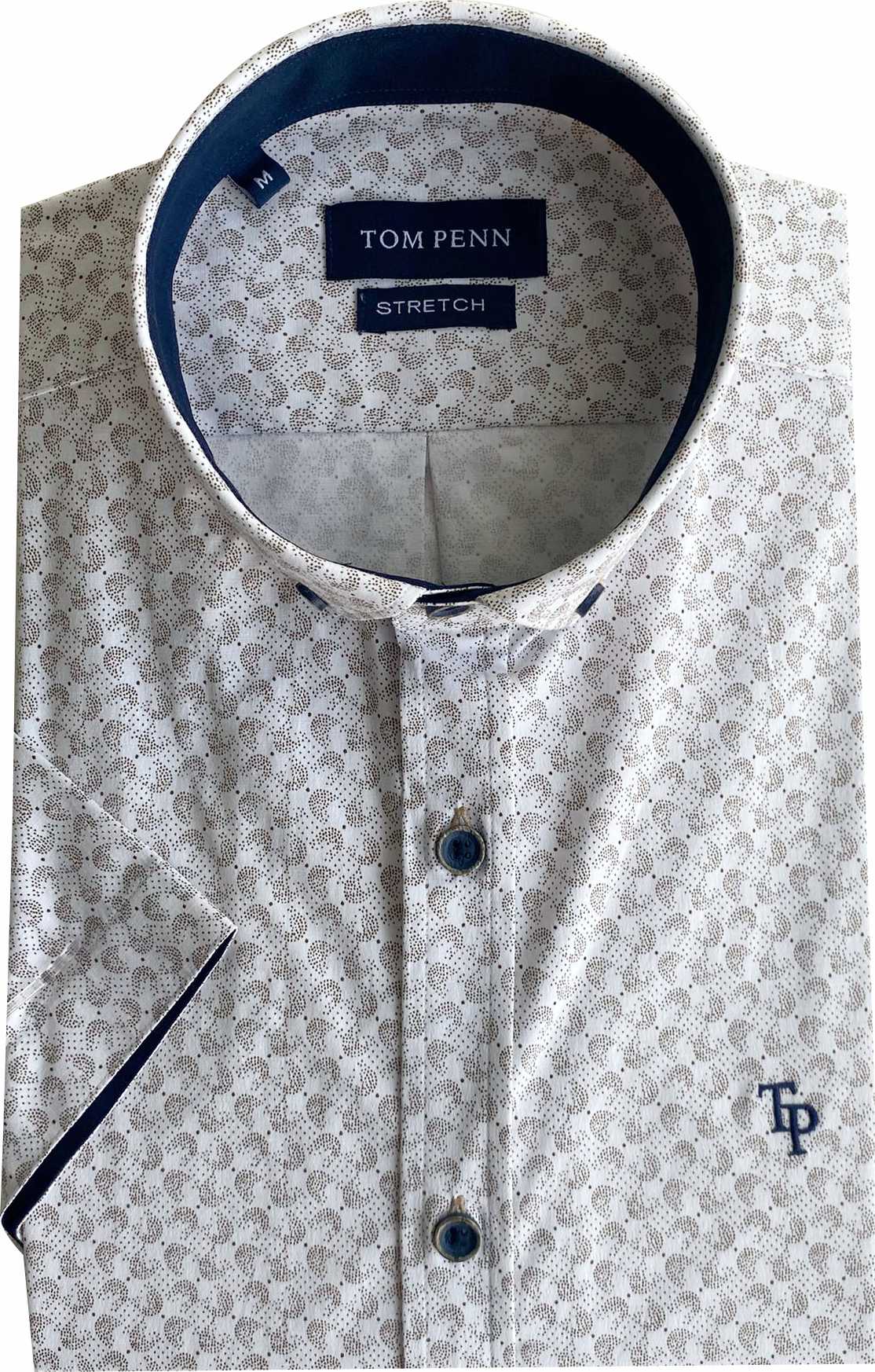 TP915 Tan Printed Short Sleeve Shirt