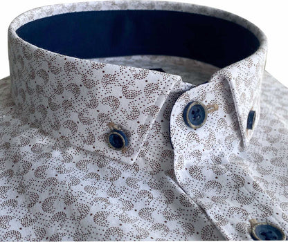 TP915 Tan Printed Short Sleeve Shirt