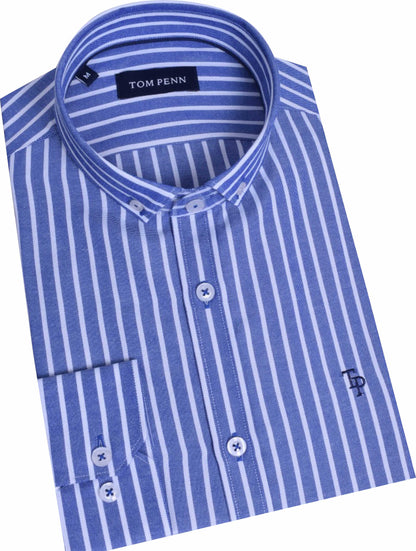 TP932 Blue Tom Penn Striped Shirt