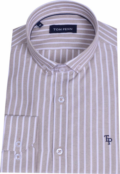 TP933 Tan Tom Penn Striped Shirt
