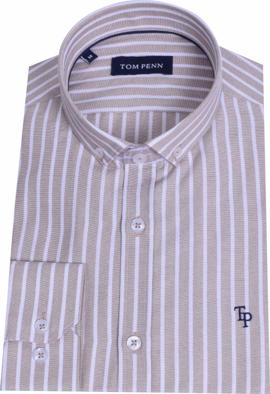 TP933 Tan Tom Penn Striped Shirt