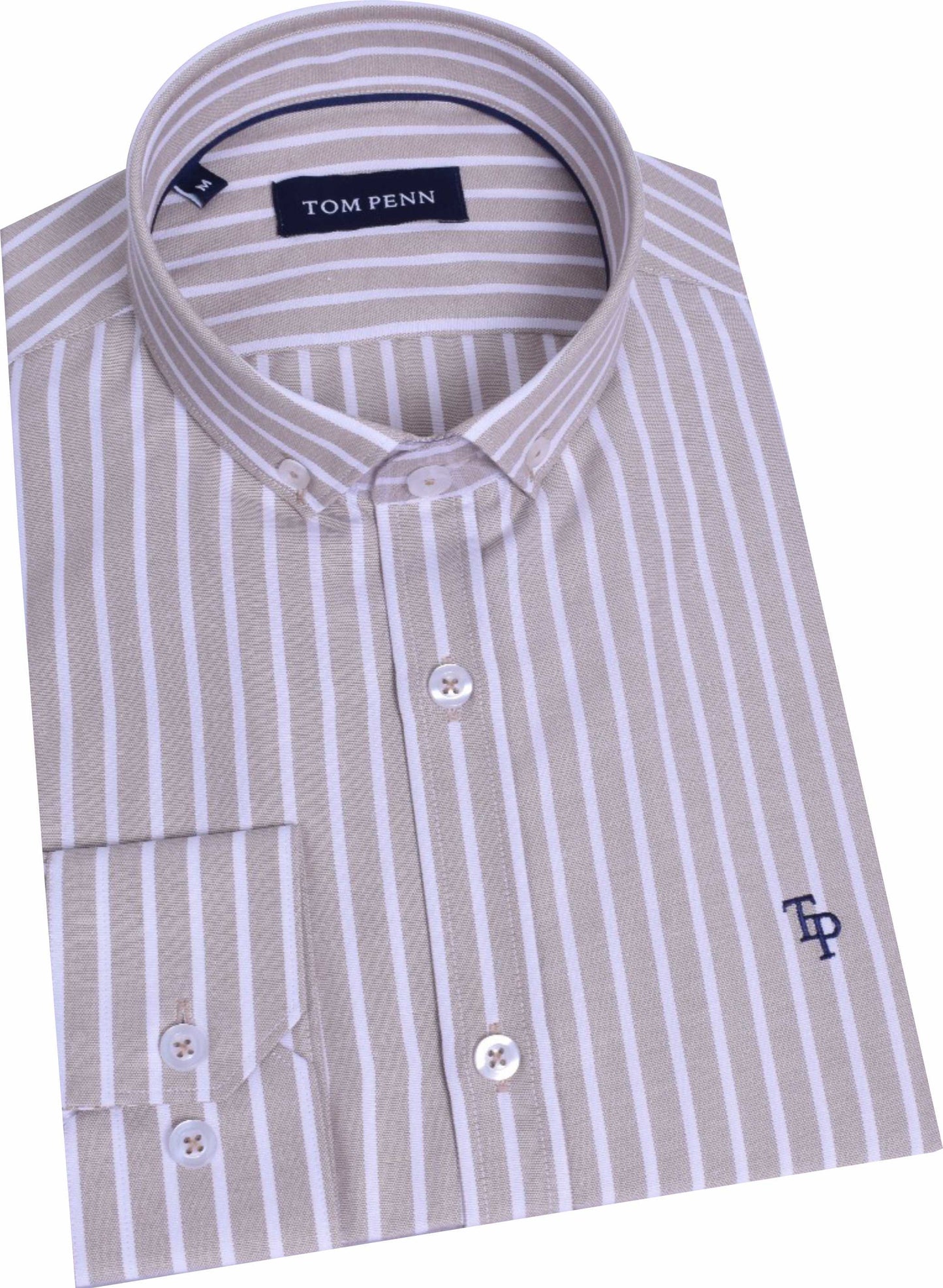 TP933 Tan Tom Penn Striped Shirt