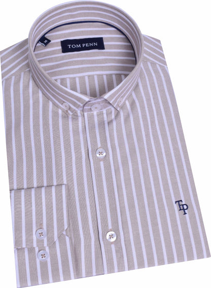 TP933 Tan Tom Penn Striped Shirt