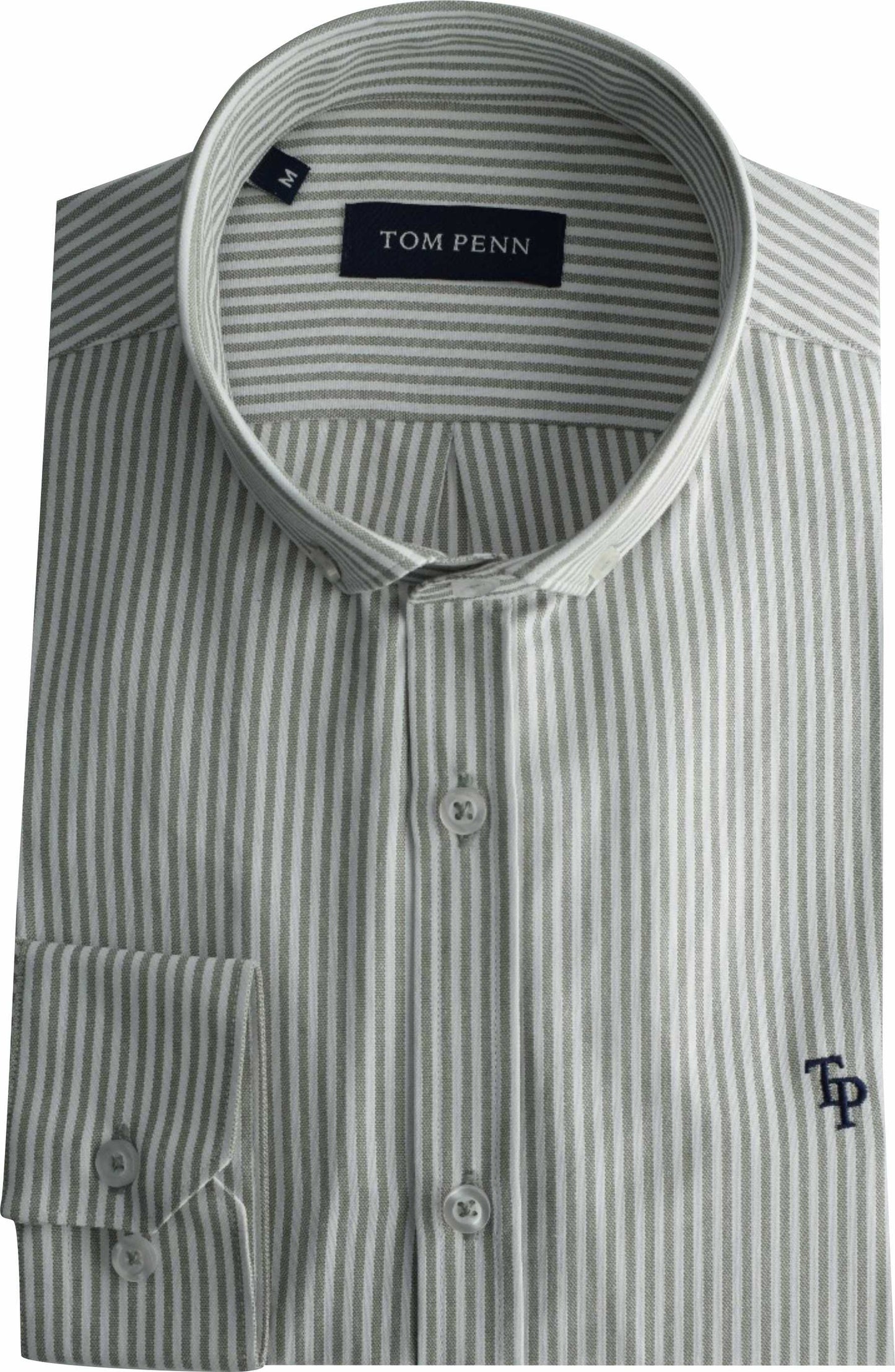 TP936 Green Tom Penn Striped Shirt.