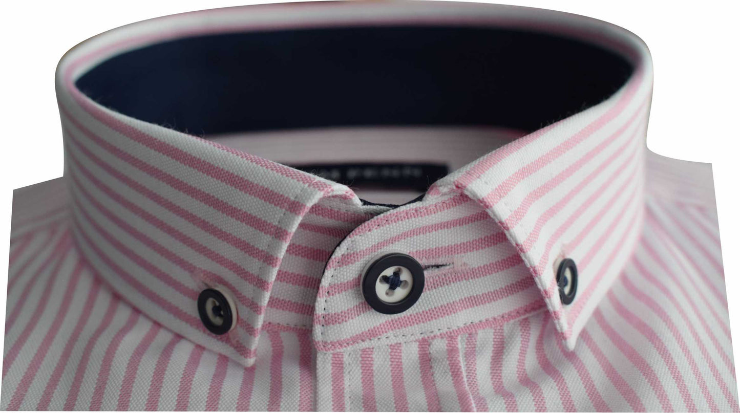 TP937 Pink Tom Penn Short Sleeve Oxford Shirt