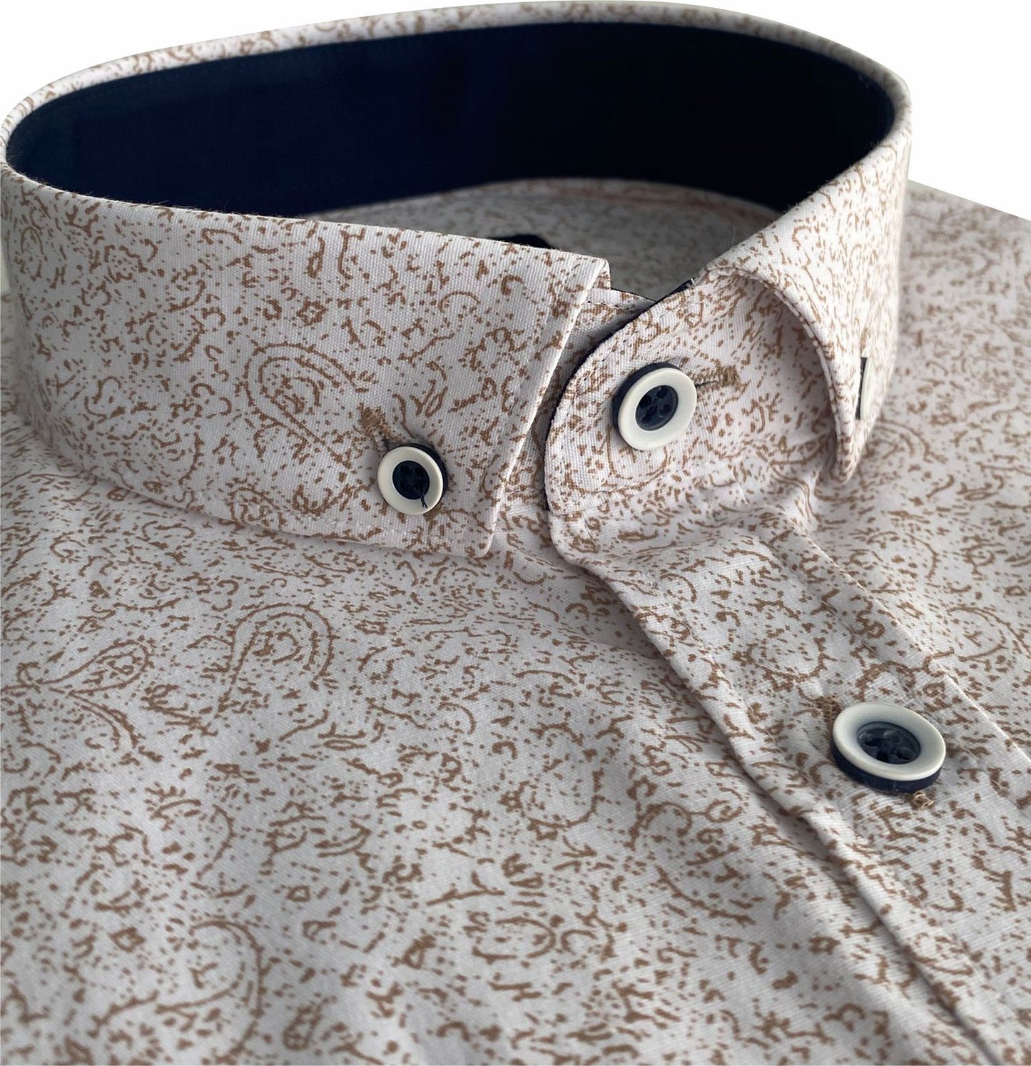 TP944 Tan Printed Short Sleeve Shirt