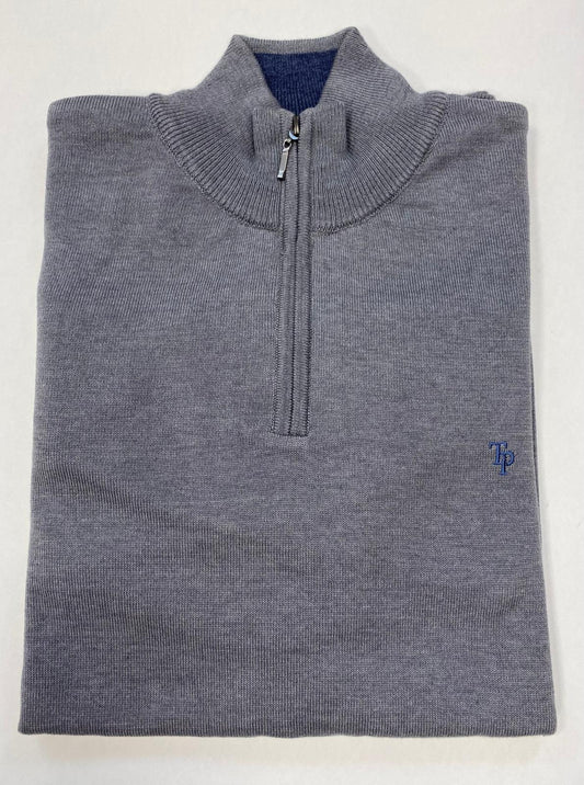 TP053K Grey 1/4 Zip Knit