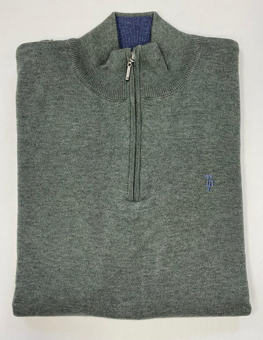 TP053K Olive 1/4 Zip Knit