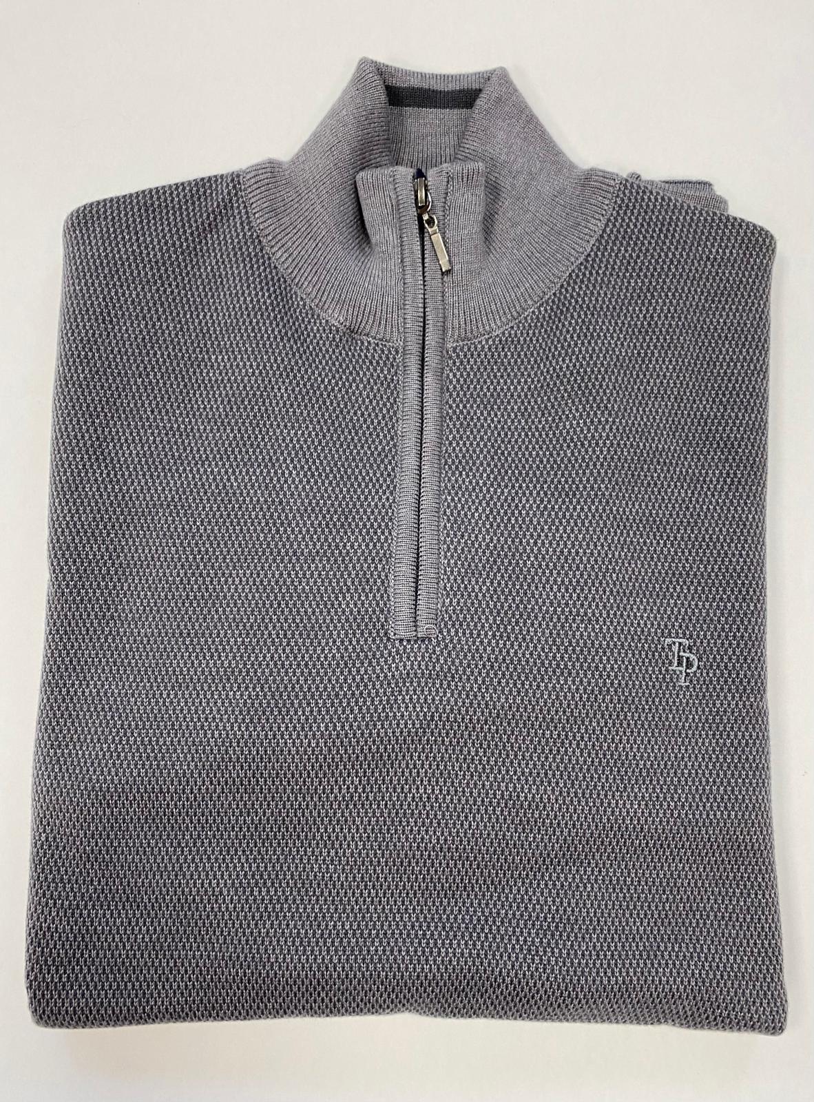 TP056K G. Charcoal 1/4 Zip Knit