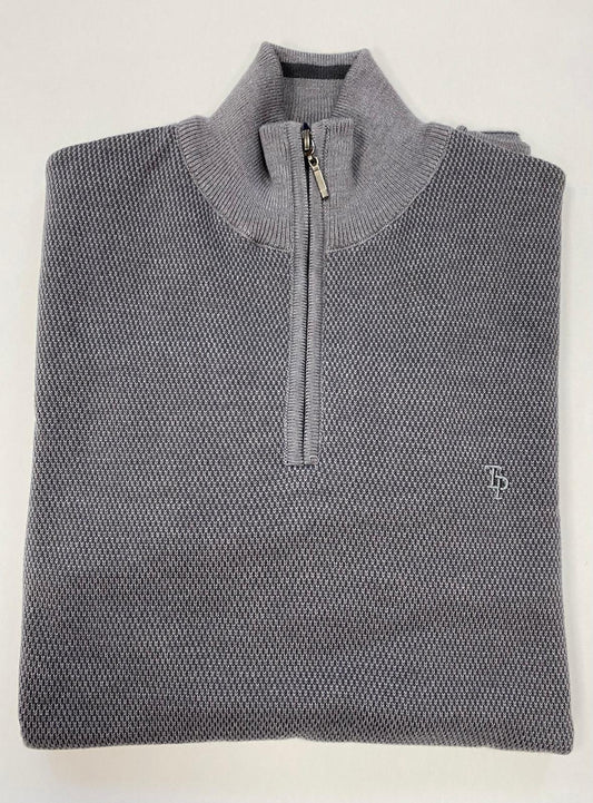 TP056K G. Charcoal 1/4 Zip Knit
