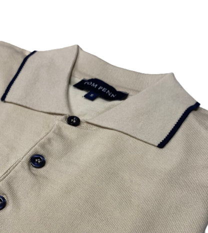 TP062K Tom Penn Cream Knitted Polo