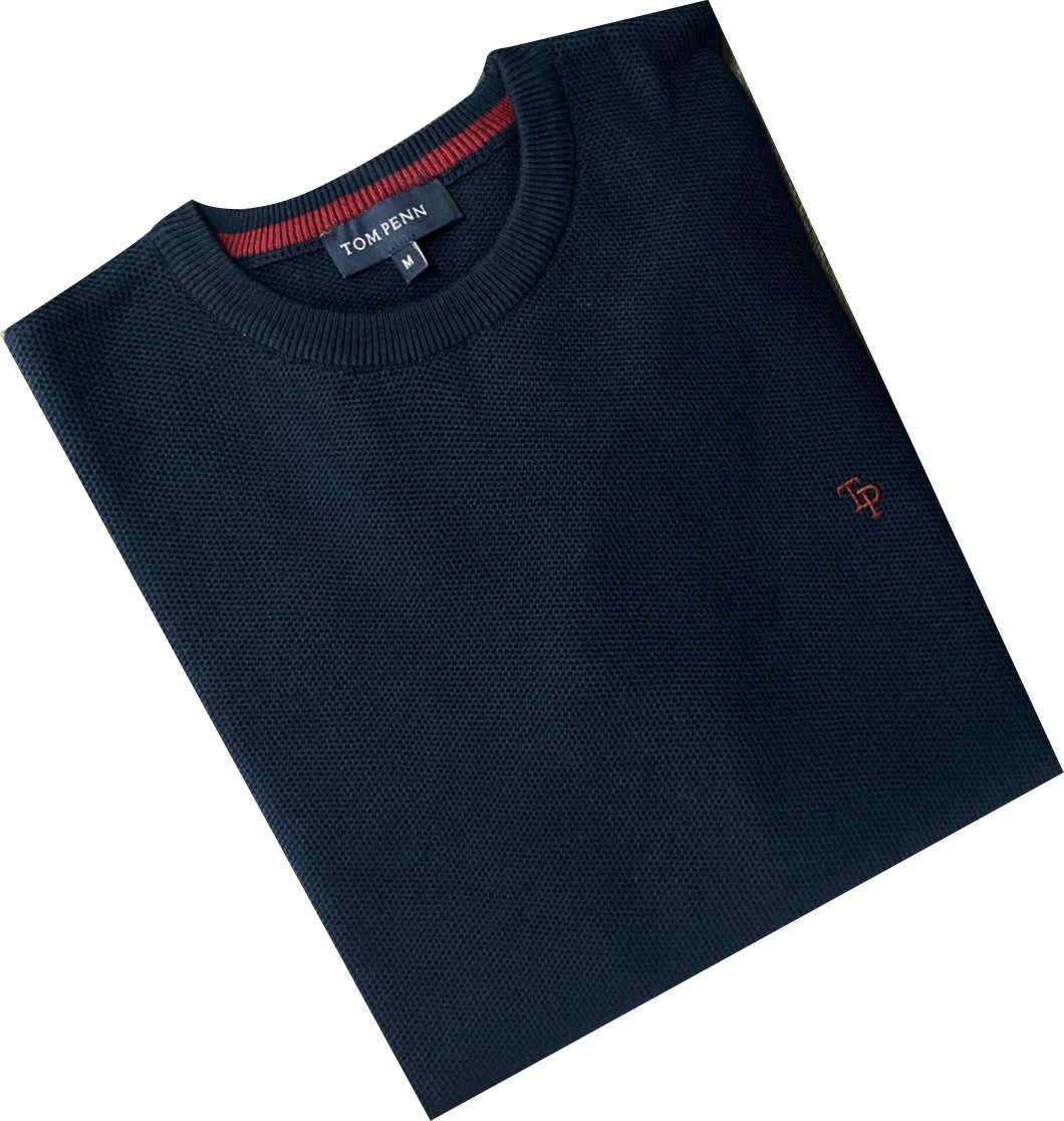 TP067K Navy Round Neck Knit