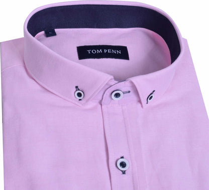 TP828 Pink Tom Penn Short Sleeve Oxford Shirt