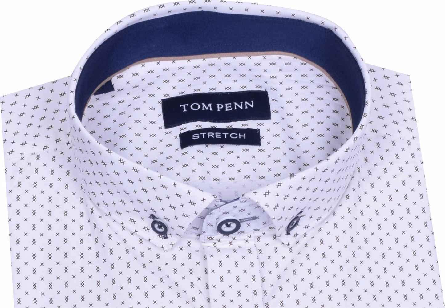 TP906 Tom Penn White Print Shirt