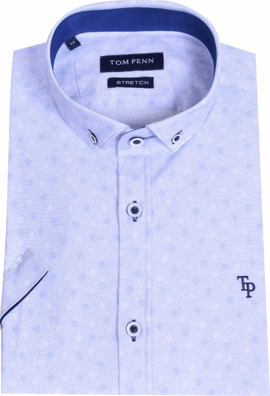 TP925 Sky Printed Tom Penn Short Sleeve Shirt.