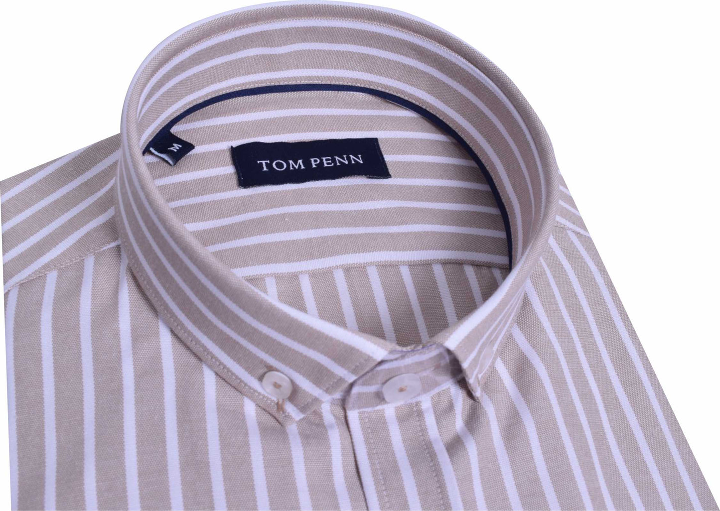 TP933 Tan Tom Penn Striped Shirt
