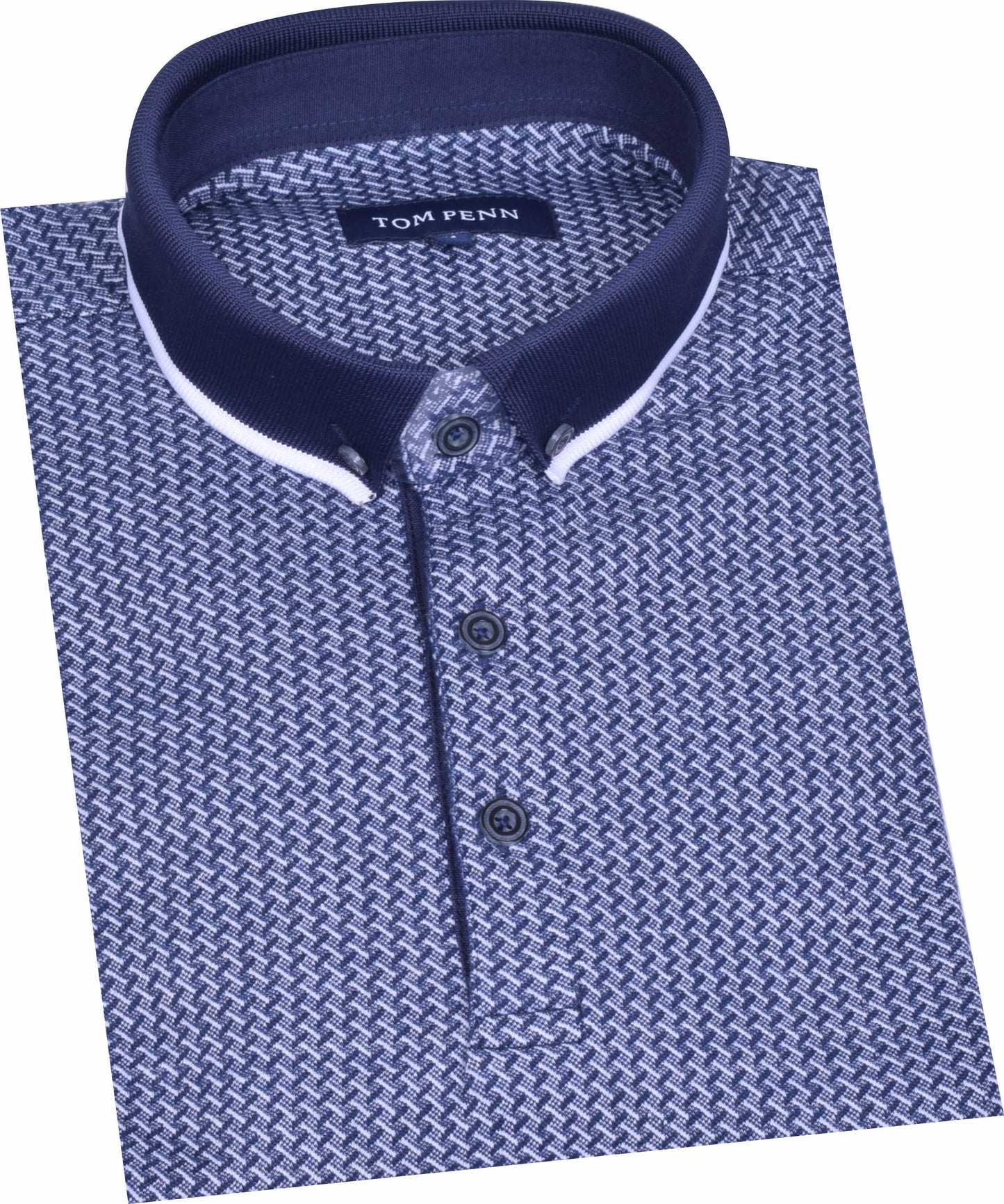 TPP958 Navy Tom Penn Knitted Polo