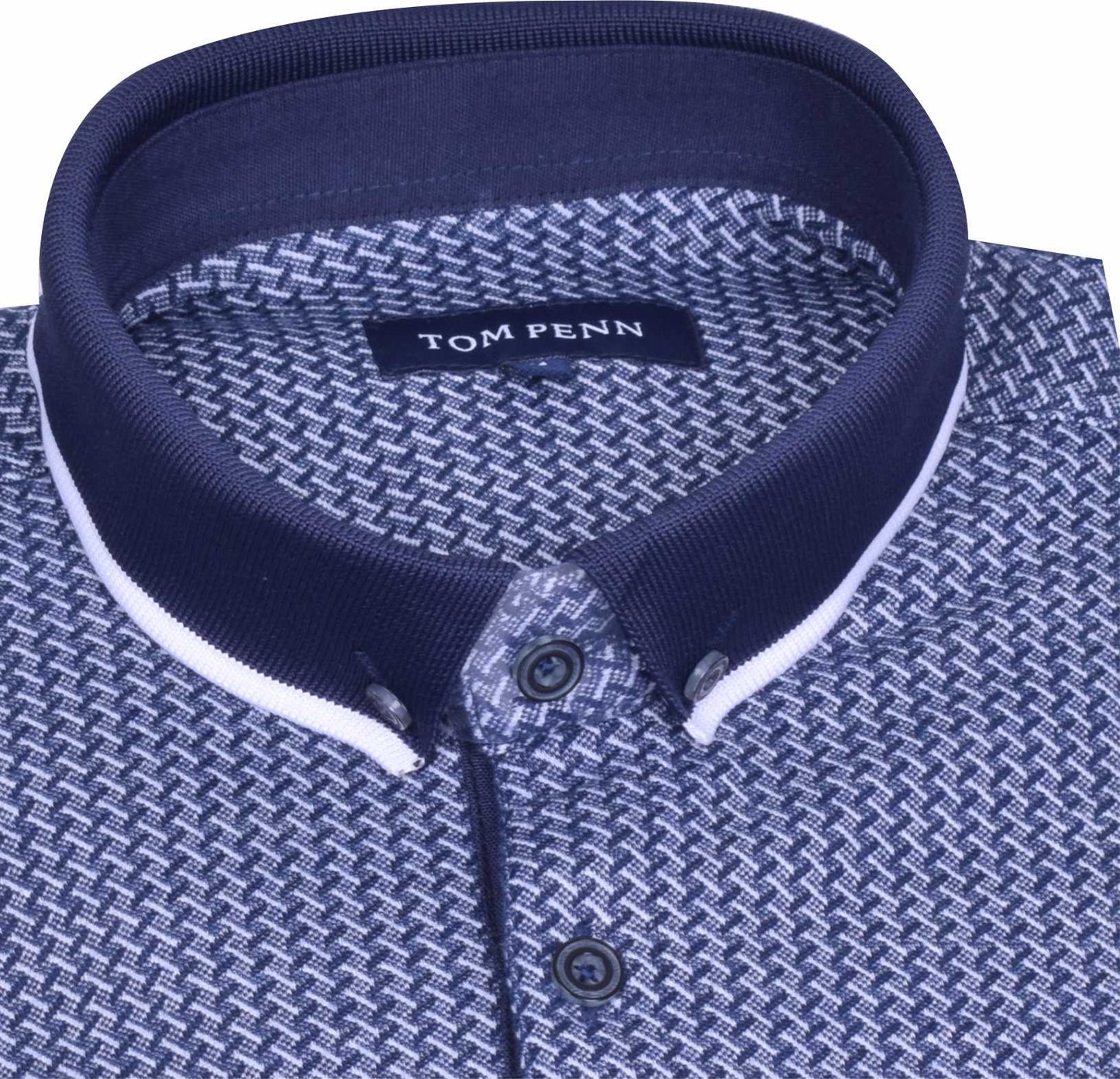 TPP958 Navy Tom Penn Knitted Polo