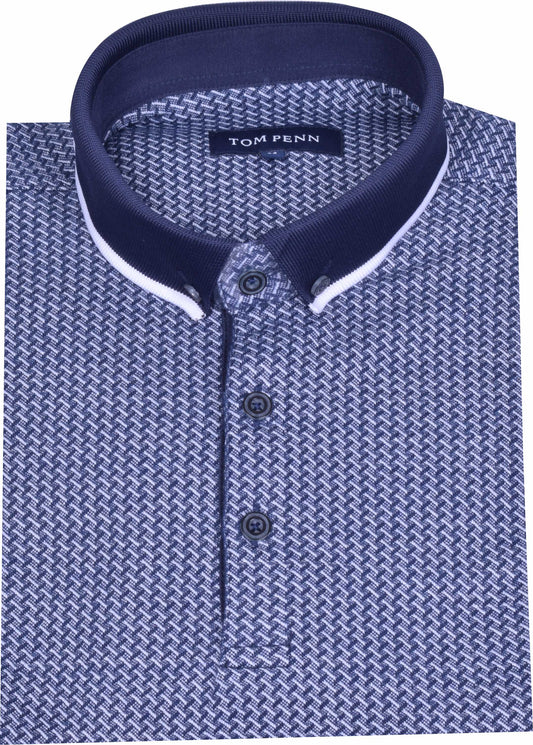 TPP958 Navy Tom Penn Knitted Polo