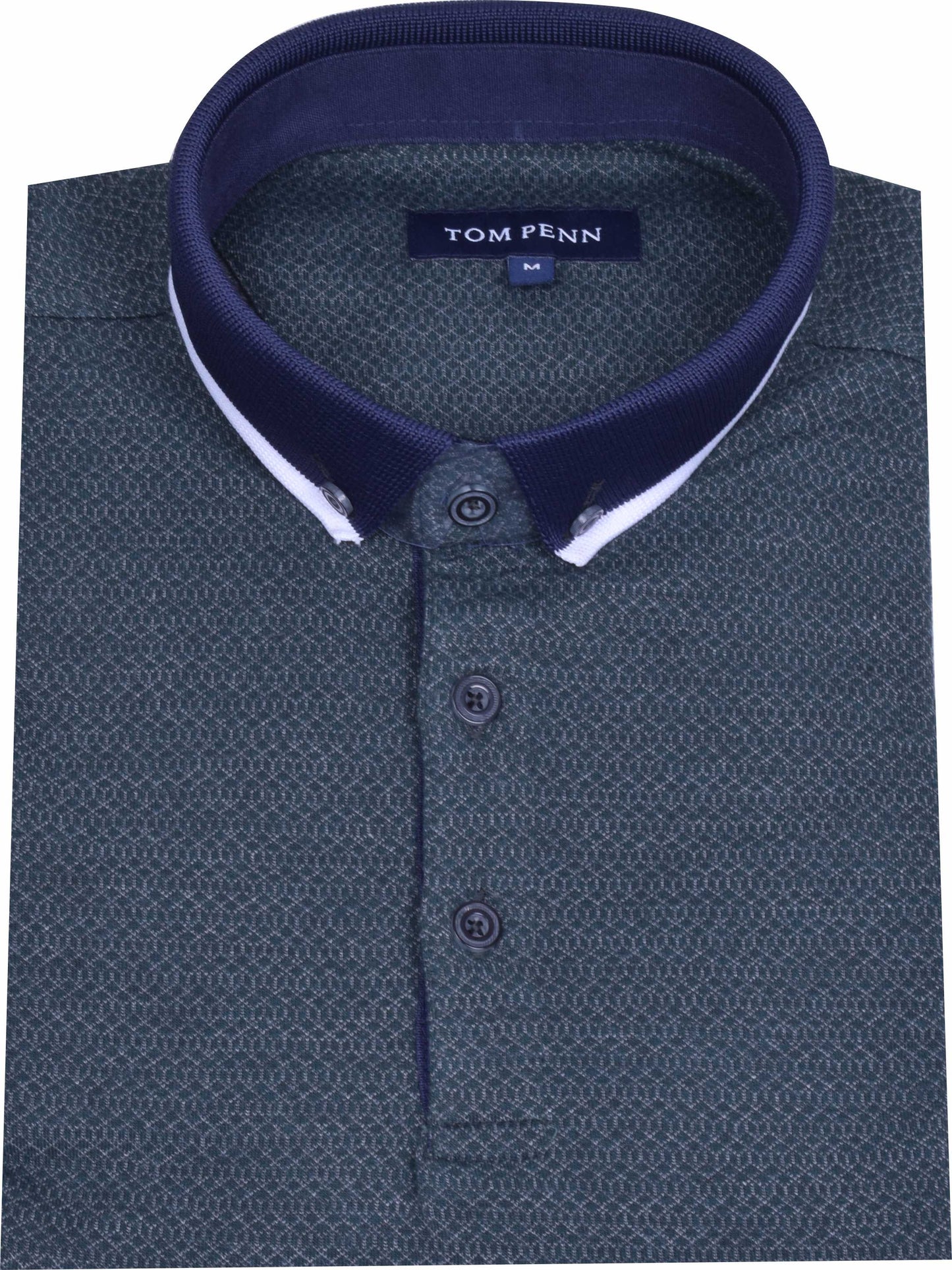 TPP967 Green Tom Penn Knitted Polo