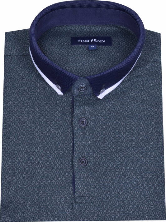 TPP967 Green Tom Penn Knitted Polo