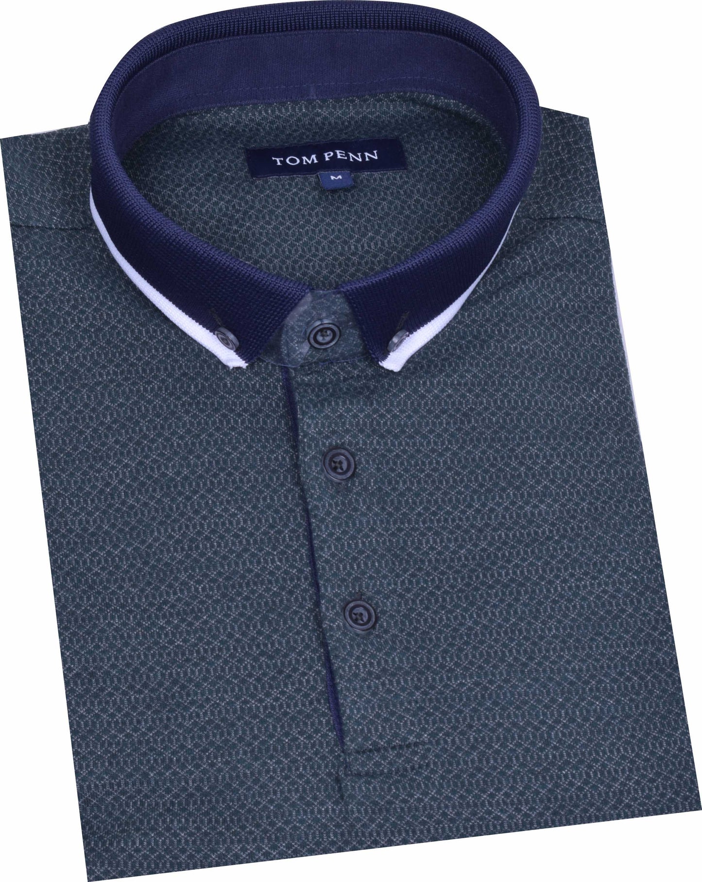 TPP967 Green Tom Penn Knitted Polo