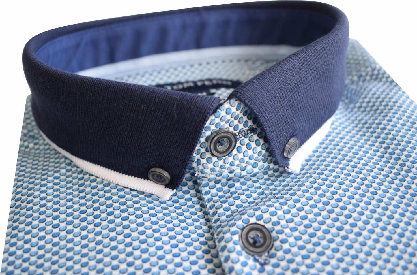 TPP969 WHT / BLUE Tom Penn Printed Polo