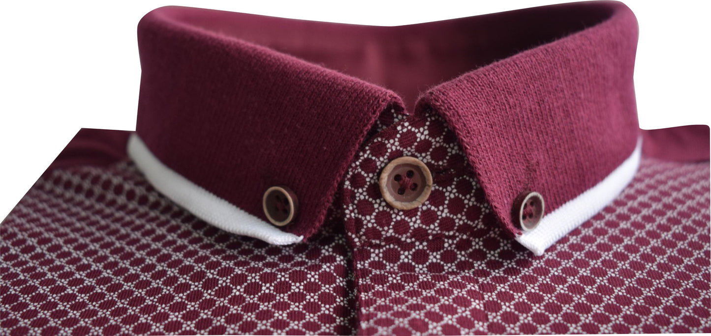 TPP973 Burg Panel Print Polo