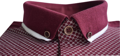 TPP973 Burg Panel Print Polo