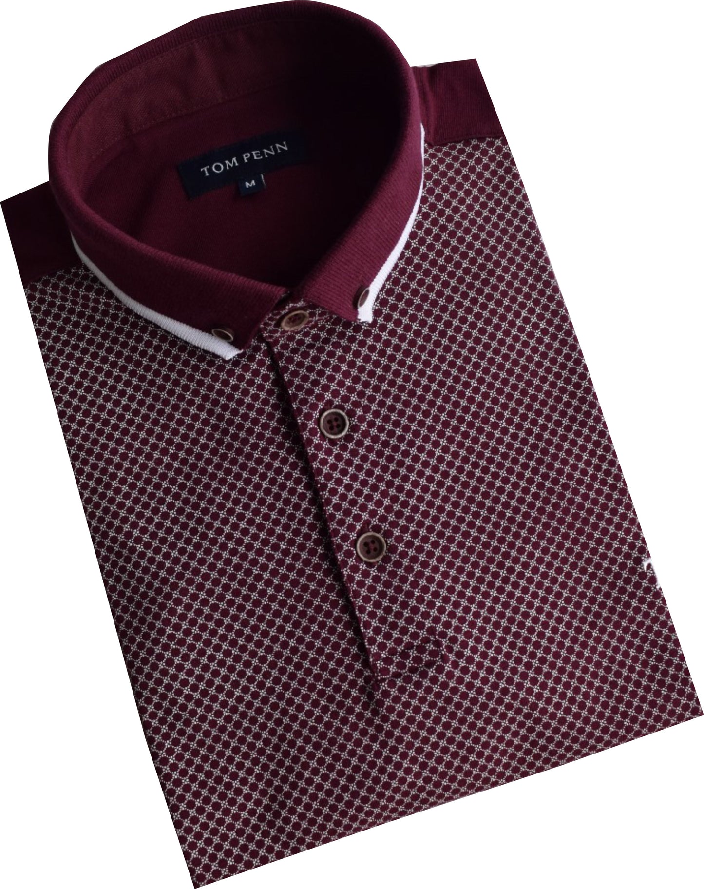 TPP973 Burg Panel Print Polo