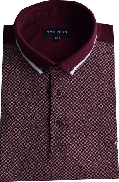 TPP973 Burg Panel Print Polo