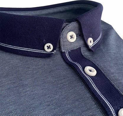 TPP981 Denim Tom Penn Knitted collar Polo
